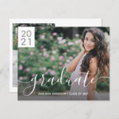 Papier Budget Simple Moderne 2 Photo Graduation (Devant / Derrière)