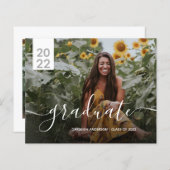 Papier Budget Simple Moderne 2 Photo Graduation Annonce (Devant / Derrière)