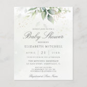 Papier Budget Simple Moderne Baby shower de verdure Invit (Devant)