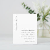 Papier Budget Simple Moderne Faire-part de mariage Blanc (Debout devant)