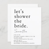 Papier Budget Simple Moderne Invitation De Douche Nuptial (Devant / Derrière)