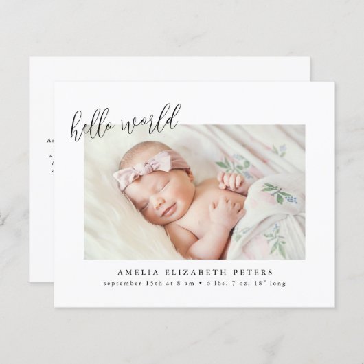 Papier Budget Simple Moderne Nouveau-né (Devant / Derrière)