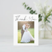 Papier Budget simple moderne photo mariage merci (Debout devant)