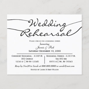 Papier Budget Simple Moderne Répétition Dîner Invitation