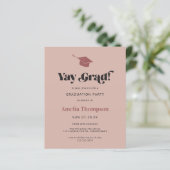 Papier Budget Simple Moderne Rose Casquette  Invitation (Debout devant)