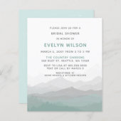 Papier Budget Simple Mountain Bridal Shower Invitation (Devant / Derrière)
