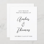 Papier Budget Simple Noir & Blanc Calligraphie Date de l' (Devant / Derrière)