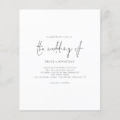 Papier Budget Simple Noir Blanc Faire-part de mariage (Devant)