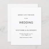 Papier Budget Simple Noir & Blanc Mariage Enregistrer La  (Devant / Derrière)