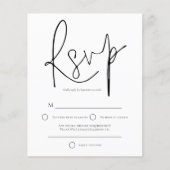 Papier Budget Simple Noir Blanc Mariage RSVP (Devant)