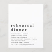 Papier Budget Simple Noir Blanc Répétition Dîner Invitati (Devant)