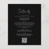 Papier BUDGET Simple Noir Blanc Script QR Code Mariage (Dos)