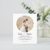 Papier BUDGET Simple noir et blanc Mariage photo ronde (Debout devant)