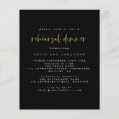 Papier Budget Simple Noir Répétition Dîner Invitation (Devant)