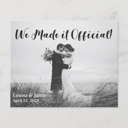 Papier BUDGET simple Nous l'avons rendu Faire-part offici (Devant)