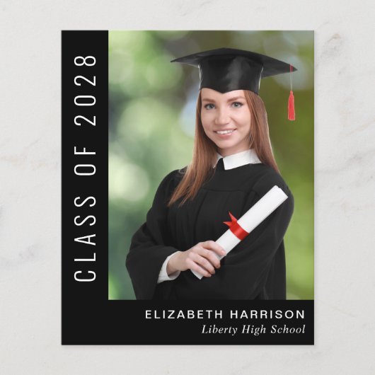 Papier Budget Simple Photo Black Graduation (Devant)