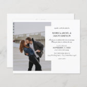 Papier Budget Simple Photo Élégant Mariage Invitation (Devant / Derrière)