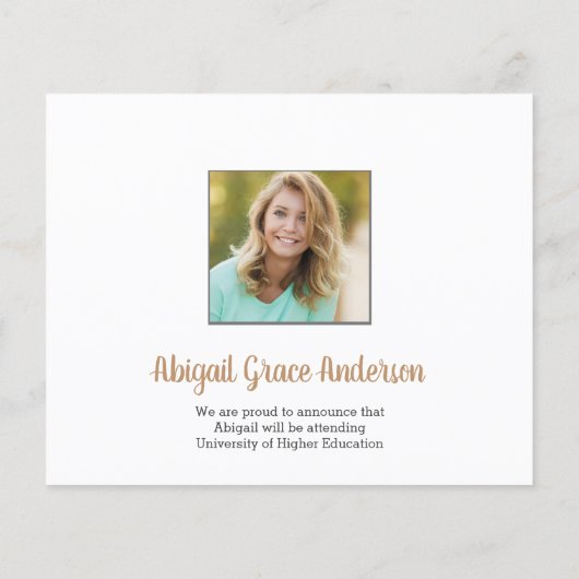 Papier Budget Simple Photo Gold Faire-part (Dos)