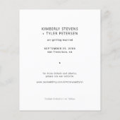 Papier Budget simple photo mariage élégant enregistrer la (Dos)