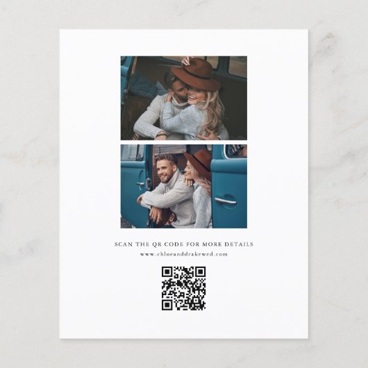 Papier Budget simple photo Mariage Enregistrer la date (Dos)