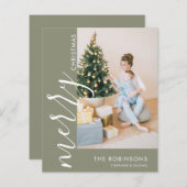 Papier Budget Simple Photo moderne Joyeux Noël (Devant / Derrière)