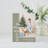 Papier Budget Simple Photo moderne Joyeux Noël (Debout devant)
