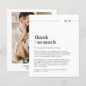 Papier Budget Simple Photo Monogramme Mariage Merci (Devant / Derrière)