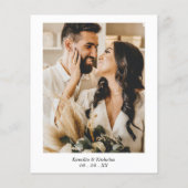 Papier Budget Simple Photo Monogramme Mariage Merci (Dos)