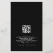 Papier Budget simple photo QR Code Mariage noir Invitatio (Dos)