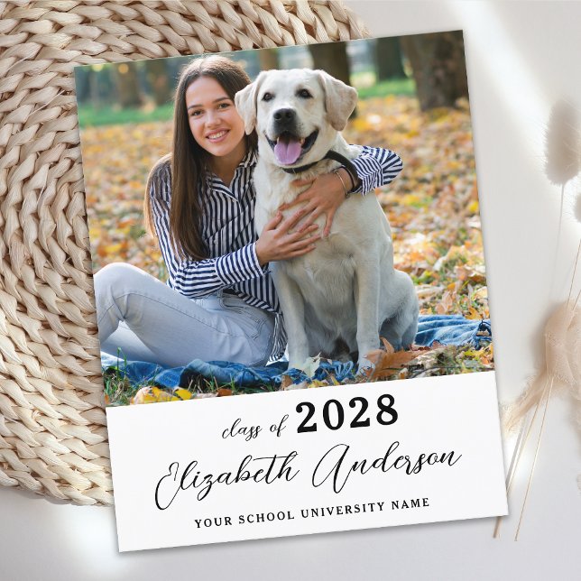 Papier Budget Simple Photo Senior Graduation Invitation (Créateur téléchargé)