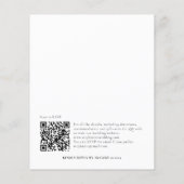 Papier Budget Simple QR Code Black White Wedding Invitati (Dos)