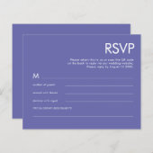 Papier Budget Simple QR Code bleu Mariage RSVP (Devant / Derrière)