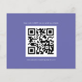Papier Budget Simple QR Code bleu Mariage RSVP (Dos)