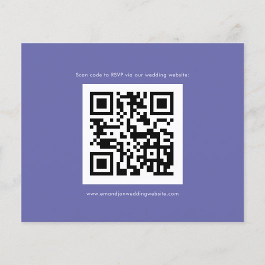 Papier Budget Simple QR Code bleu Mariage RSVP (Dos)