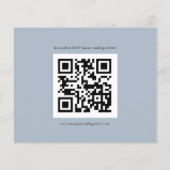Papier Budget Simple QR Code Dusty Blue Wedding RSVP (Dos)