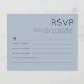 Papier Budget Simple QR Code Dusty Blue Wedding RSVP (Devant)