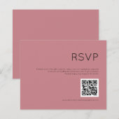 Papier Budget Simple QR Code Dusty Mariage Rose RSVP (Devant / Derrière)