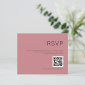 Papier Budget Simple QR Code Dusty Mariage Rose RSVP (Debout devant)