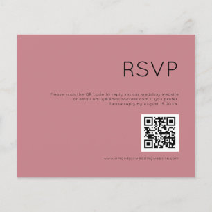 Papier Budget Simple QR Code Dusty Mariage Rose RSVP