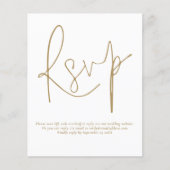 Papier Budget Simple QR Code Gold Script Wedding RSVP (Devant)