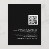 Papier Budget Simple QR Code Invitation de mariage noir (Dos)