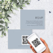 Papier Budget Simple QR Code Mariage Dusty Blue RSVP
