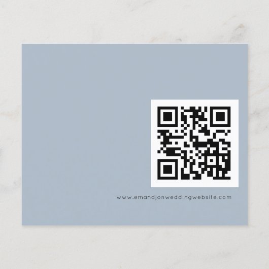 Papier Budget Simple QR Code Mariage Dusty Blue RSVP (Dos)