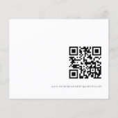 Papier Budget Simple QR Code Noir Blanc Mariage RSVP (Dos)