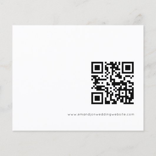 Papier Budget Simple QR Code Noir Blanc Mariage RSVP (Dos)