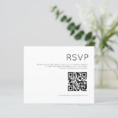 Papier Budget Simple QR Code Noir et Blanc Mariage RSVP (Debout devant)