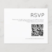 Papier Budget Simple QR Code Noir et Blanc Mariage RSVP (Devant)