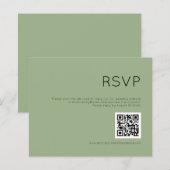 Papier Budget Simple QR Code Sage Wedding RSVP (Devant / Derrière)