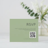 Papier Budget Simple QR Code Sage Wedding RSVP (Debout devant)