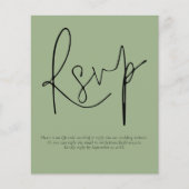 Papier Budget Simple QR Code Script Mariage Sage RSVP (Devant)